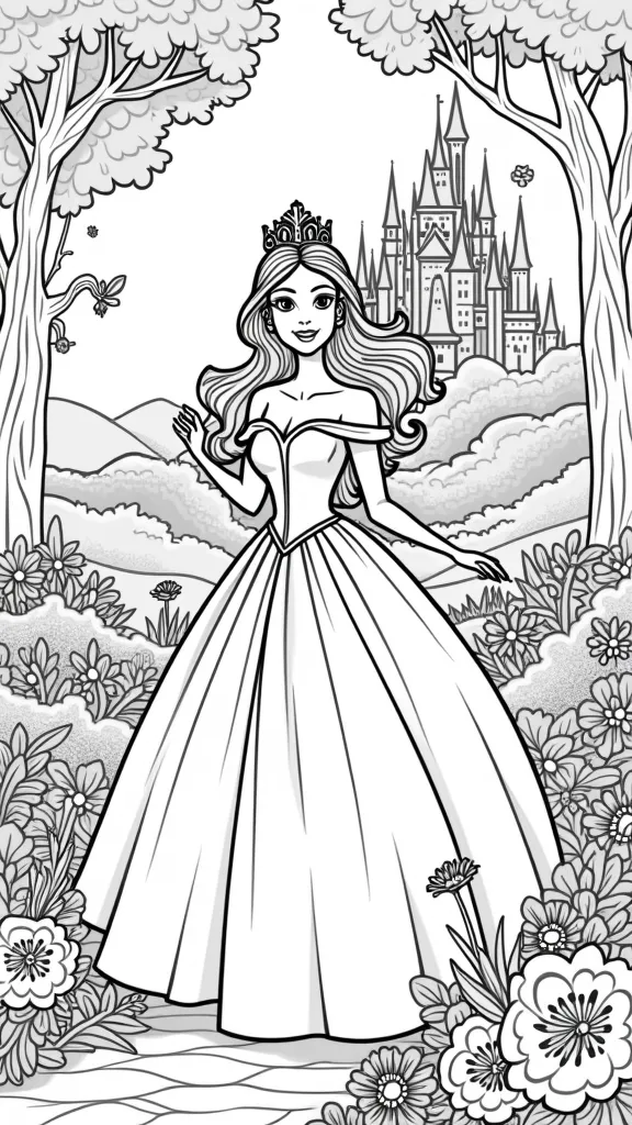 coloring pages for kids princess